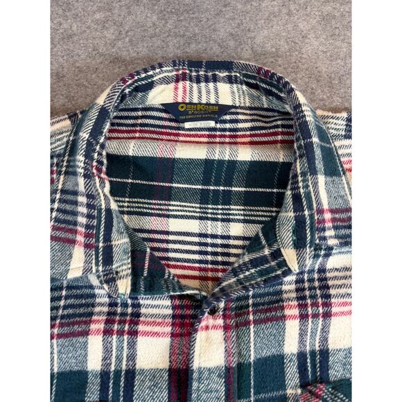 VINTAGE 90s Oshkosh B’Gosh Flannel Shirt Mens 3XLB Plaid Workwear Western Retro - Picture 5 of 7